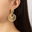 18K Gold-Plated Openwork Fan Drop Earrings Sale