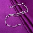 Silver-Plated Star & Bead Double-Strand Anklet Hot on Sale