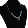 Turquoise & Silver-Plated Tassel Necklace on Sale