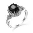 Black Crystal & Cubic Zirconia Oval-Cut Ring Online now