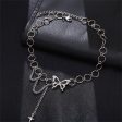 Silver-Plated Butterfly & Cross Pendant Choker For Sale