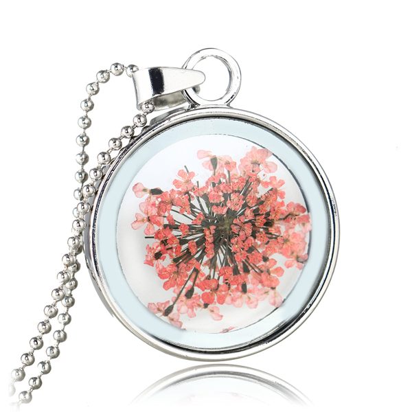 Silver-Plated & Pink Baby S-Breath Necklace Discount