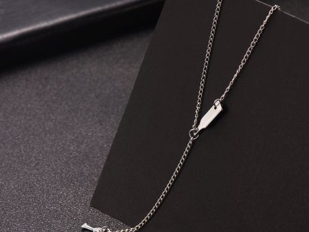 Silver-Plated Wine Lariat Necklace on Sale