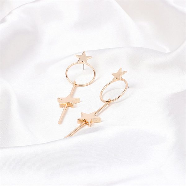 18K Rose Gold-Plated Star Magic Wand Drop Earrings Fashion