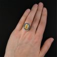 Yellow Cubic Zirconia & 18K Gold-Plated Vintage-Inspired Ring Sale