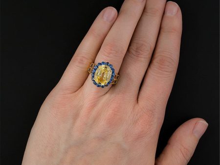 Yellow Cubic Zirconia & 18K Gold-Plated Vintage-Inspired Ring Sale