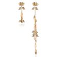 18K Gold Plated Lotus & Leaves Drop Earrings Online now