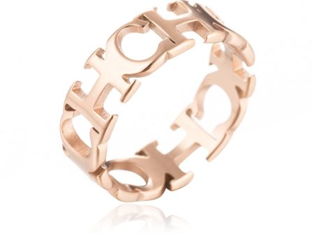 18K Rose Gold-Plated  CH  Band Ring Online