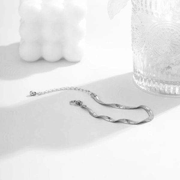 Silver-Plated Twisted Snake Chain Bracelet on Sale