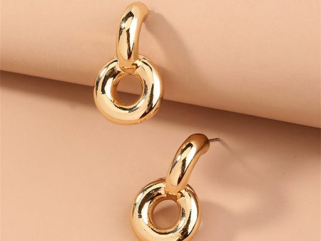 18K Gold-Plated Doughnut Drop Earrings Online Hot Sale