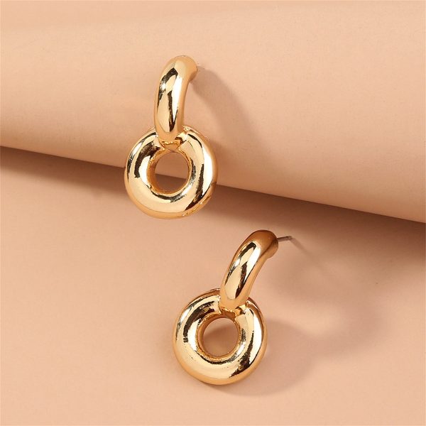 18K Gold-Plated Doughnut Drop Earrings Online Hot Sale