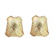 18K Gold-Plated Woven Crisscross Stud Earrings For Sale