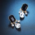 Black Crystal & Cubic Zirconia 18K Gold-Plated Teardrop Earrings Cheap