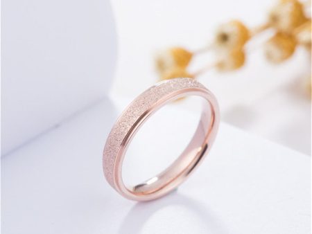 18K Rose Gold-Plated Frosted Band Cheap