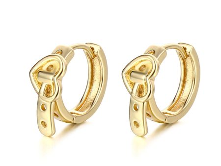 18K Gold-Plated Heart Belt Huggie Earrings Hot on Sale