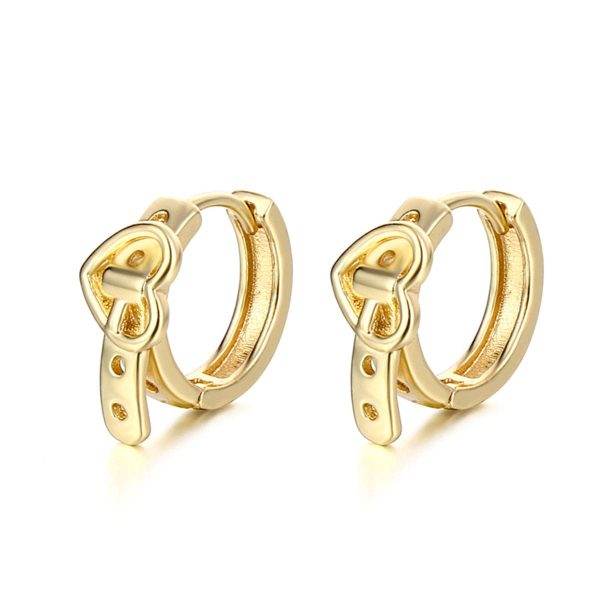 18K Gold-Plated Heart Belt Huggie Earrings Hot on Sale