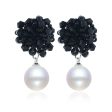 Black Acrylic & Pearl Silver-Plated Bead Cluster Drop Earrings Online