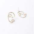 18K Gold-Plated Abstract Face Stud Earrings Online