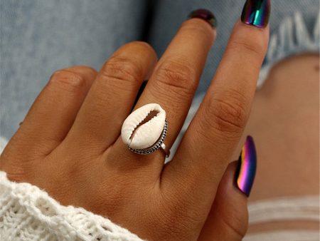 Shell & Silver-Plated Cowrie Ring For Discount