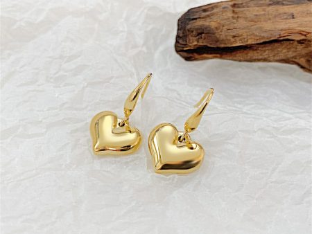 18K Gold-Plated Heart Drop Earrings Sale