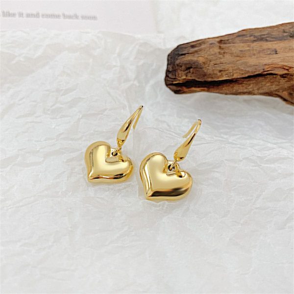 18K Gold-Plated Heart Drop Earrings Sale