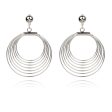 Silver-Plated Layer Wave Drop Earrings Fashion