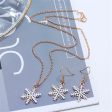 White & 18K Gold-Plated Snowflake Pendant Necklace & Drop Earrings Sale