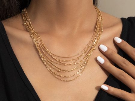 18K Gold-Plated Bead Chain Necklace Set Online