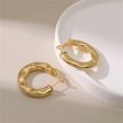 18K Gold-Plated Hammered Geometric Hoop Earrings Online Sale