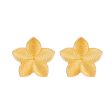 18K Gold-Plated Textured Flower Stud Earrings Fashion