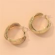 18K Gold-Plated Twisted Circle Hoop Earrings Fashion