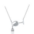 Silver-Plated Cubic Zirconia Wine Cup Pendant Necklace For Discount