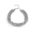 Silver-Plated Layered Beaded Choker For Discount