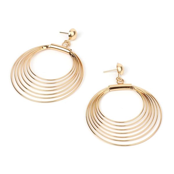 18K Gold-Plated Layer Wave Drop Earrings on Sale