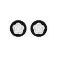 Black & White Camellia Stud Earrings on Sale