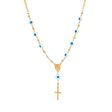 Blue Acrylic & 18K Gold-Plated Evil Eye Cross Pendant Necklace For Discount