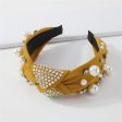 Pearl & Yellow Polyster Cubic Zirconia-Accent Knotted Headband Cheap