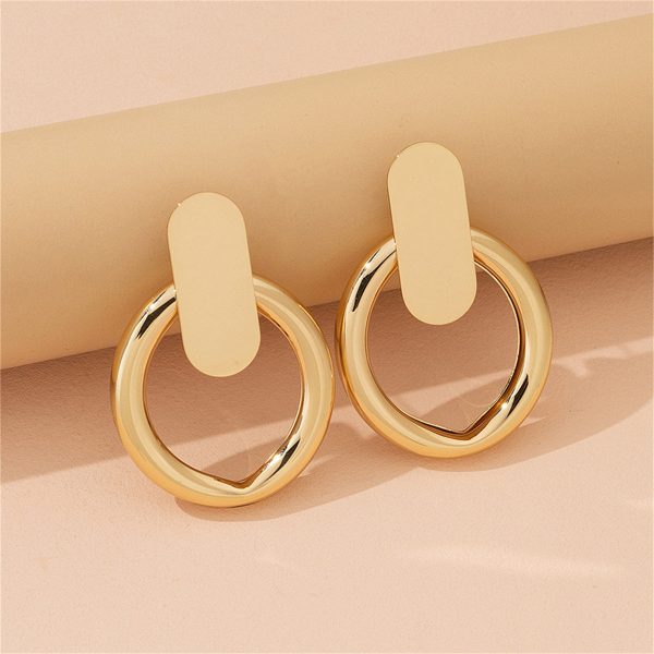 18K Gold-Plated Tube Circle Drop Hoop Earrings Online