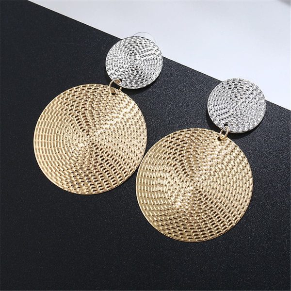 18K Gold-Plated & Silver-Plated Woven Disk Drop Earrings Online now