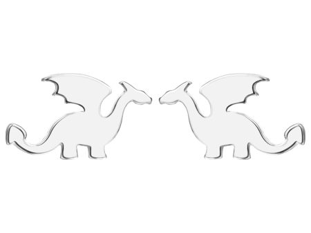 Silver-Plated Dragon Stud Earrings For Sale