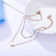 18K Rose Gold-Plated Heart Charm Layer Anklet For Cheap