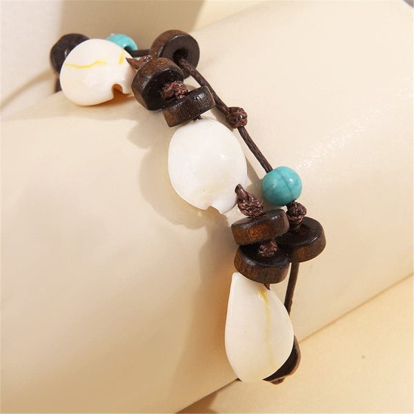 Turquoise & Conch Shell Layered Bracelet Cheap