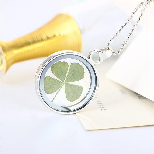 Silver-Plated Clover Pendant Necklace Online Sale