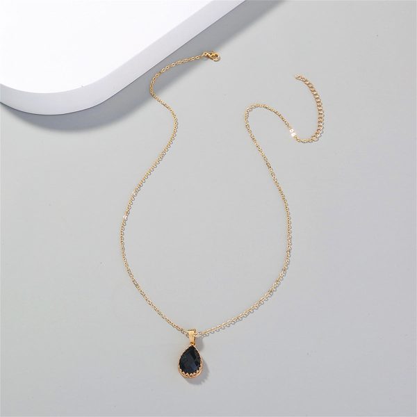 Black Crystal & 18K Gold-Plated Pendant Necklace Sale