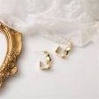 18K Gold-Plated Twisted Bar Huggie Earrings on Sale