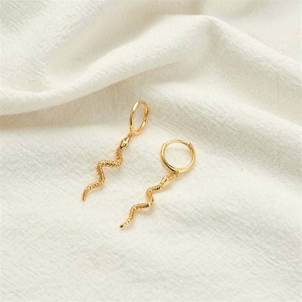 18K Gold-Plated Snake Huggie Earrings Supply