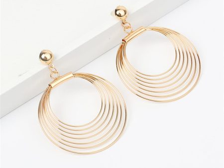 18K Gold-Plated Layer Wave Drop Earrings on Sale