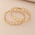 18K Gold-Plated Openwork Heart Hoop Earrings Online Sale