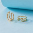 18K Gold-Plated Half Twine Layered Ear Cuffs Hot on Sale