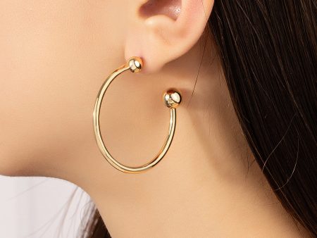 18K Gold-Plated Ball End Huggie Earrings Online Hot Sale